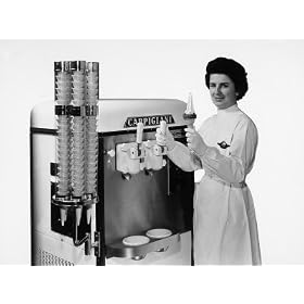 Woman in White Smock Shows the Ice Cream Produced by a Carpigiani Machine Behind Her Photographic Poster Print by A. Villani, 32x24