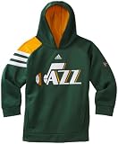 NBA Youth Utah Jazz On Court Long Sleeve Popover Fleece - R289Oeja (Dark Green, Medium)