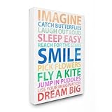 The Kids Room by Stupell "Imagine, Smile, Dream Big Oversized Stretched" Canvas Wall Art [並行輸入品]