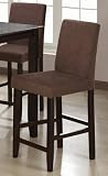 Set of 2 24H Counter Height Stools Brown Microfiber Cappuccino Finish 41qa6UNDgYL. SL160 Set of 2 24H Counter Height Stools Brown Microfiber Cappuccino Finish