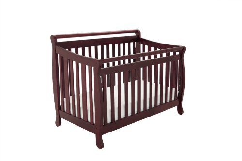 Athena Amy 3 in 1 Crib with Toddler Rail, Cherry