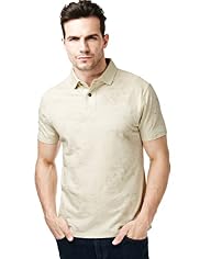 North Coast Pure Cotton Two Tone Print Polo Shirt