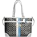 AUTHENTIC COACH HERITAGE STRIPE MULTIFUNCTION BABY BUSINESS TOTE 13191 (BW/White)