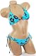 Good Sexy Blue Hawaiian Tropical Print Bikini Slide Triangle Top Brazilian Cut Tie Side Bottom Swimsuit Buy Now