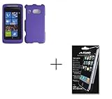 Rubberized Purple Hard Protector Case and Crystal Clear Screen Protector wi ....
