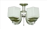 Casablanca Fans KG101-11 4-Light Center Stem Incandescent Fixture w/Side Glass Snow White