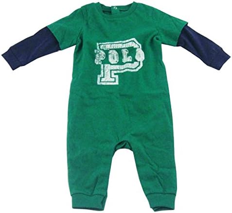Ralph Lauren Baby Boys Long Sleeve Romper, England Green, 6 Months