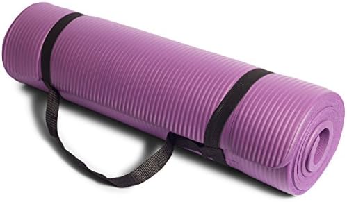Extra Thick Yoga Mat - 1/2" High Density Anti-Tear Foam with Carrying Strap by PurpleSwan