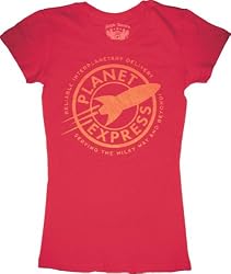 Futurama Planet Express Junior's Fitted Red T-Shirt Tee