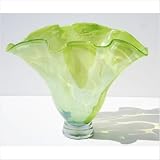 Hand Blown Glass Vase in Lime Green