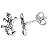 Small Sterling Silver Lizard Stud Earrings