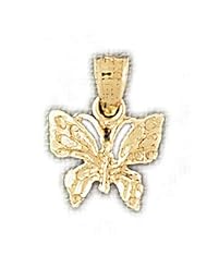 Dazzlers Solid 14k Gold Butterfly Charm Pendant Available in three colors from jewelsberry (weights: 0.9 grams only)