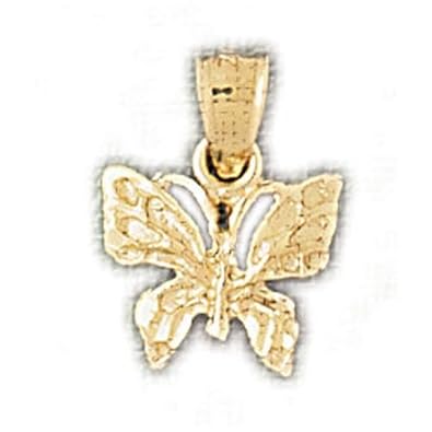 Cheap Girls Jewelry Dazzlers Solid 14k Gold Butterfly Charm Pendant Available in three colors from jewelsberry (weights: 0.9 grams only) For Sale