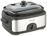 Micromark MM52152 Rectangular Slow Cooker Brushed Stainless Steel & Black 3.5L