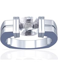 Platinum Cushion Cut White Sapphire Solitaire Ring