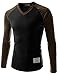 Unisex Slim Fit Casual V-neck Long Sleeve Contrast Raglan Tshirts