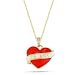 10k Yellow Gold Diamond Red & White Enamel Te Amo Heart Tattoo Pendant (0.01 cttw, I-J Color, I2-I3 Clarity), 18