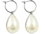 Genuine White South Sea Shell Majorca Pearl Earring Drops with 15mm Hoops