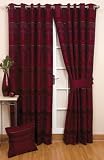 Alexis Curtains in Burgundy/Wine 90 x 90