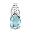 14K White Gold Aquamarine and Diamond Pendant