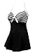 Swimsuit,YaYa Bay Womens Vintage Sailor Straps Halter Pin Up Swimsuit One Piece Cover Up Bathing Suit 4x Large Black