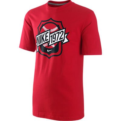 NIKE Herren T-Shirt BASEBALL CREW, sport red/dk grey heather, L, 424528-611 Preisvergleich