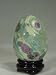Ruby in Fuschite 1.8" Egg with Cherry Wood Stand Lapidary Carving 0366C