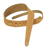Levy's Leathers 2 1/2 Tapered Suede Leather Kids' Guitar Strap,Honey