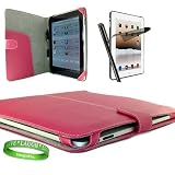 Melrose Apple Ipad Leather Case Hot Pink Cover Accessories Kit Includes – Pink Melrose iPad Leather Cover + apple ipad stylus pen + Custom Cut iPad Screen Protector + Live * Laugh * Love Silicone Wrist Band!!!
