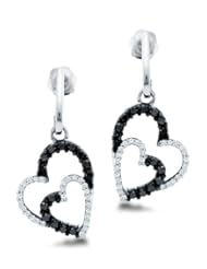 0.50 cttw. Diamond Heart Earring 10K White Gold