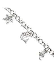 Sterling Silver CZ Charm Bracelet