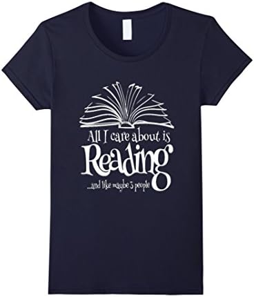 Women's All I care about is Reading like...and like maybe 3 people Large Navy