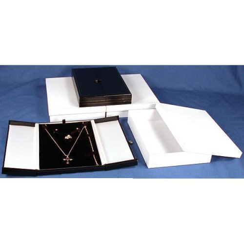 3 Black & White Earring Ring Necklace Combo Gift Boxes Case Displays