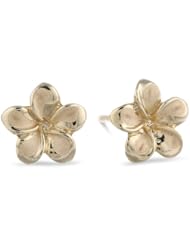 Girls 14k Gold Flower Stud Earrings