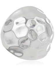 Silvertone Hammered Rounded Ring