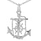 Silver Anchor Jesus Cross Necklace