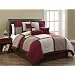 Victoria Classics Palmer 7-Piece Microsuede King Comforter Set, Red