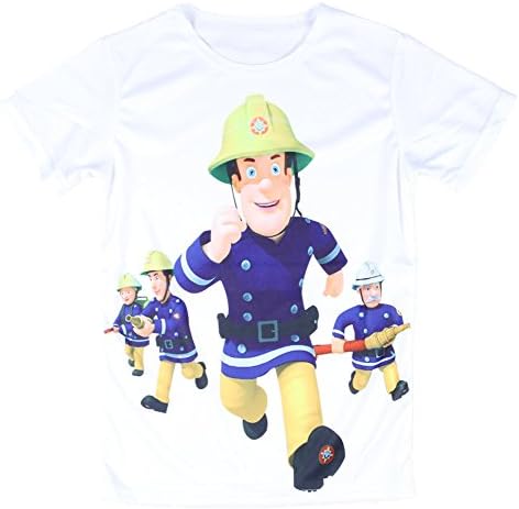 Rabiny Kid's Tshirts Fireman Sam 3D White Red Tee Shirt