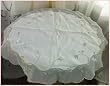 New white Lovely Embroidery Satin/Voile Table Cloth 24"