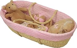 Minkie Dot Moses Basket Pink