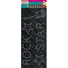 Diecuts With A View Rhinestone Words Stickers 3 Inch by 7 Inch, Rock Star
