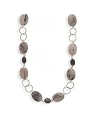 MMA Silver - 16 inch+2 inchExtension Quartz and Labradorite Necklace