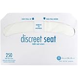 Discreet Seat DS-1000 Half-Fold Toilet Seat Covers, White (4 Pack of 250)
