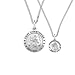 Men's Sterling Silver Parent and Child Round St. Christopher Medal Set, 18