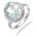 Damen Ringe Sterling-Silber 925 Gr?n Amethyst 6 Karat