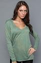 Alternative Apparel The Jem Top in Emerald Heather,Tops (L/S) for Women