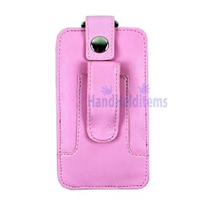 HHI iPhone Deluxe Leather Case With Belt Clip - Pink
