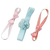 カーターズ ロンパース carter's 2016年春夏最新作 女の子用水色xベビーピンクお花さんとリボンのデコレーション付きヘアバンド3個セット [並行輸入品]