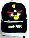 New Black Angry Bird Face Full Size School Backpack 16"