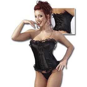Black Vintage Satin Corset Small UK Size 8 To 10
